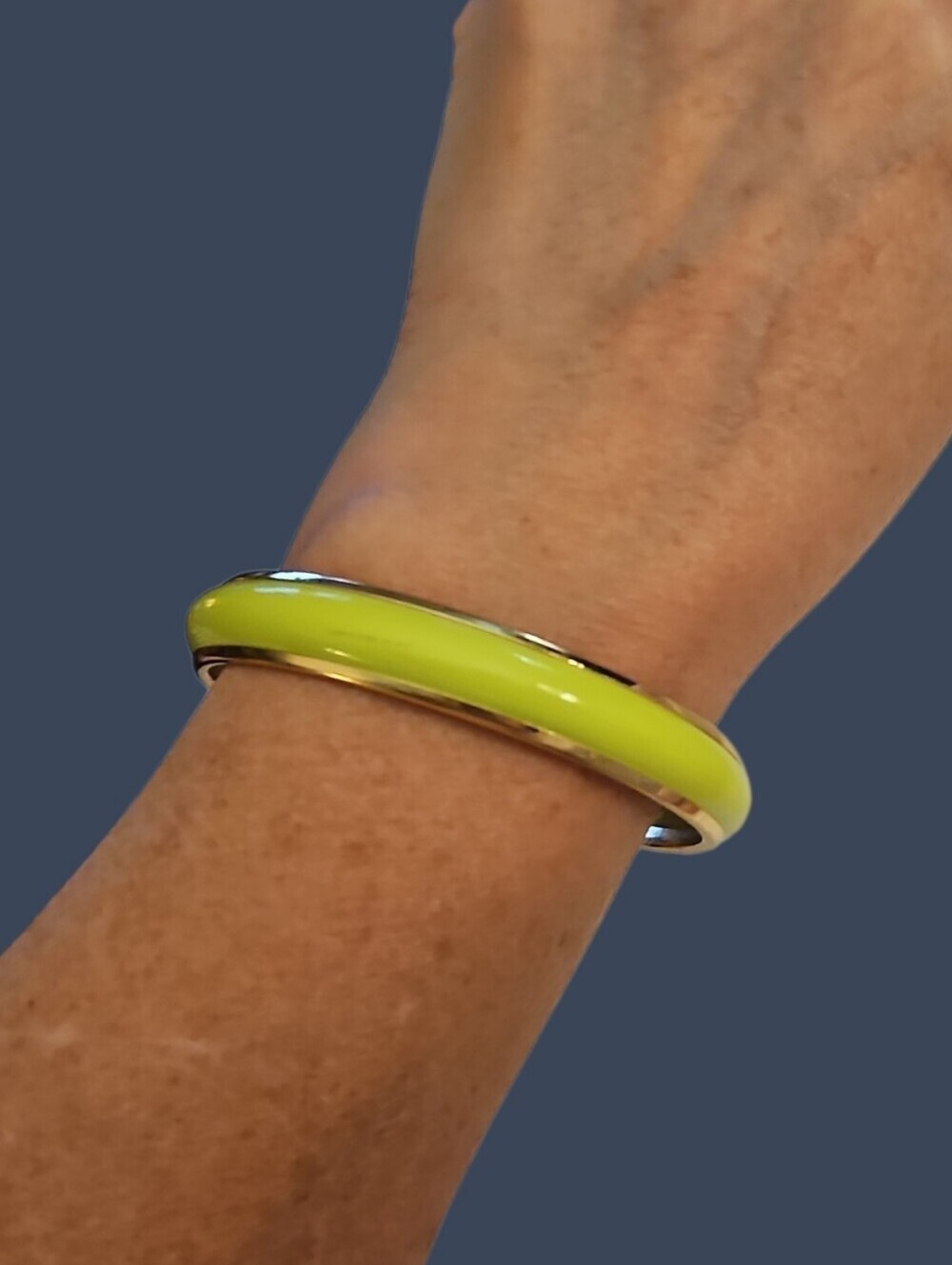 Vintage Neon Lime Green Stackable Bangle Bracelet